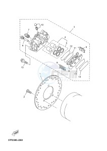 YP125RA (ABS) X-MAX 250 ABS (2DL2 2DL2 2DL2 2DL2) drawing REAR BRAKE CALIPER