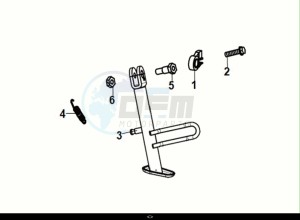 SYMPHONY ST 125 LC (XL12WW-EU) (E5) (M1) drawing SIDE STAND