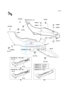 EX 500 D [NINJA 500R] (D10-D12) [NINJA 500R] drawing SIDE COVERS_CHAIN COVER