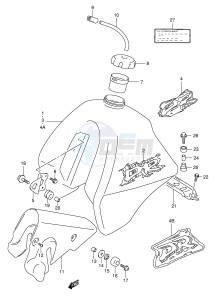 DR350 (E1) drawing FUEL TANK (MODEL R S T)