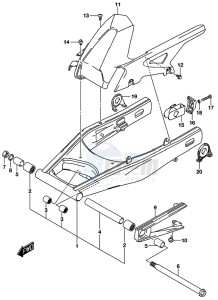 GSX-S750A drawing REAR SWINGINGARM (GSX-S750AL8 E21)