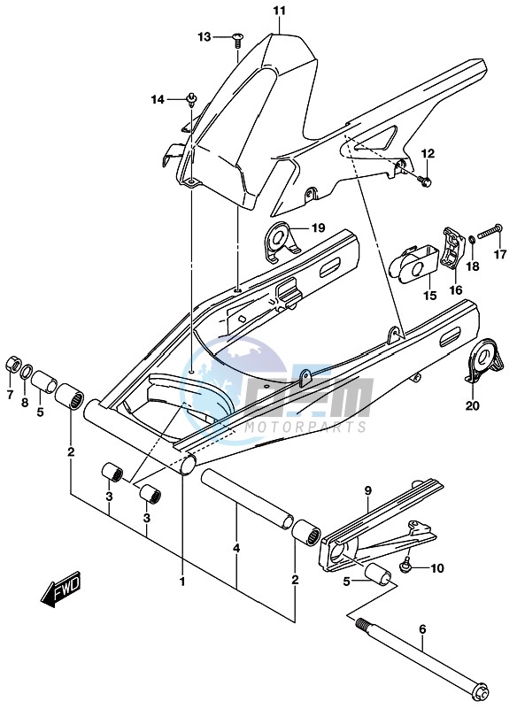 REAR SWINGINGARM (GSX-S750AL8 E21)