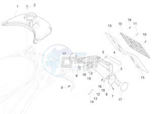 Primavera 150 4T 3V iGET ABS (EMEA) drawing Rear cover - Splash guard