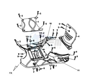 FIDDLE II 50 drawing FOOTREST / LOWER COWLING