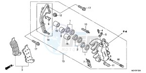 VFR800XB Crossrunner E drawing L. FRONT BRAKE CALIPER