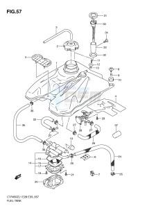 LT-R450 (E28-E33) drawing FUEL TANK (LT-R450ZL1 E28)