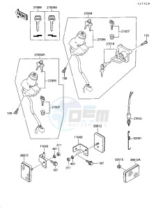 KL 250 D [KLR250] (D7-D9) [KLR250] drawing IGNITION SWITCH-- KL250-D8_D9- -