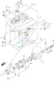 DF 25A drawing Gear Case Remote Control Tiller Handle w/Power Tilt