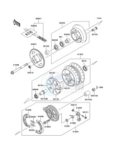 KLX110 KLX110A9F EU drawing Rear Hub