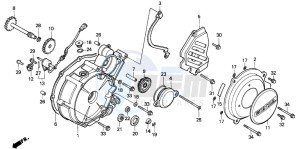 TRX200D FOURTRAX 200 drawing LEFT CRANKCASE COVER