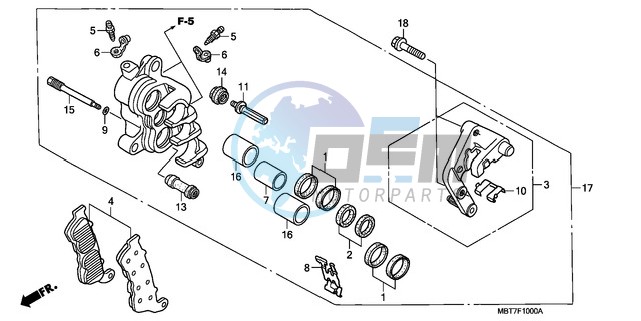 FRONT BRAKE CALIPER (R.) (XL1000V)