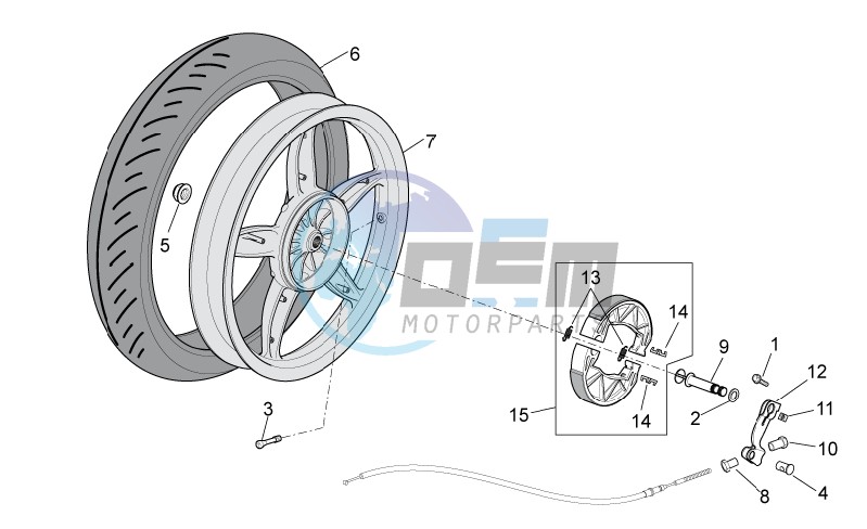 Rear wheel - drum brake