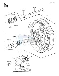 ZX 900 A [NINJA] (A3) NINJA 900 drawing FRONT WHEEL_HUB