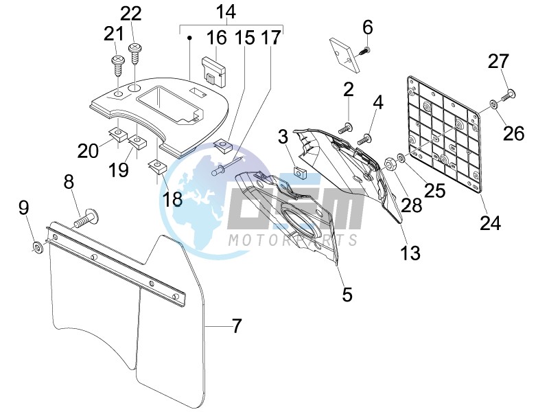 Rear cover - Splash guard