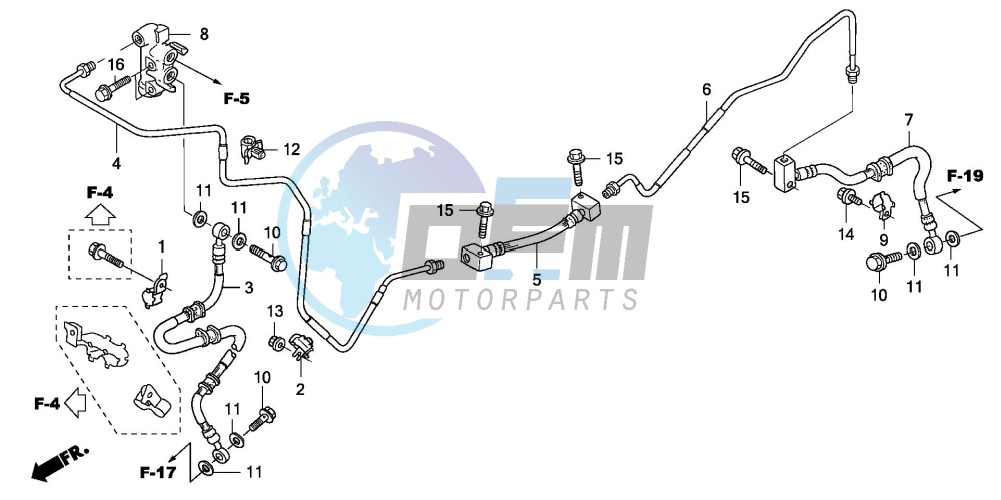 REAR BRAKE PIPE (NSS250X)