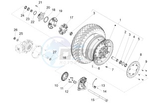 California 1400 Touring ABS 1380 drawing Rear wheel