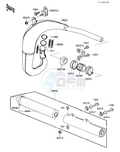 KX 250 C [KX250] (C2) [KX250] drawing MUFFLER -- 84 KX250-C2- -