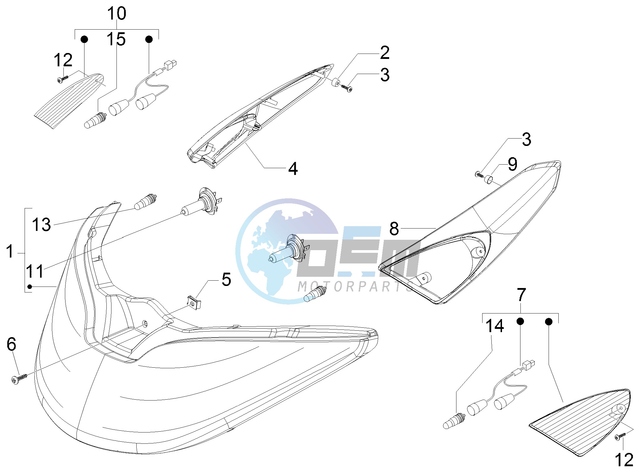 Front headlamps - Turn signal lamps