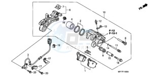 XL700V9 UK - (E / MKH) drawing REAR BRAKE CALIPER/ SPEED SENSOR