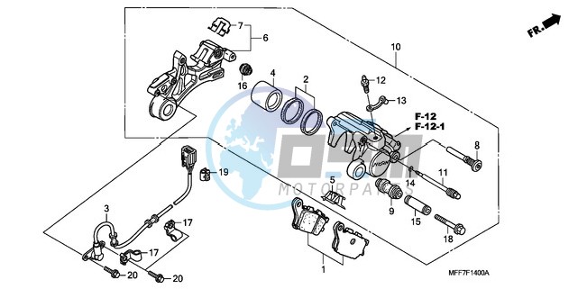 REAR BRAKE CALIPER/ SPEED SENSOR