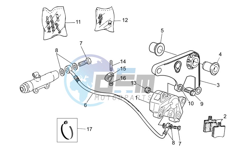 Rear brake caliper