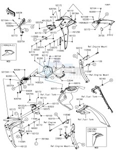 Z1000 ZR1000JHF XX (EU ME A(FRICA) drawing Cowling(Center)