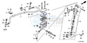 CBR125RD CBR125R E drawing REAR BRAKE MASTER CYLINDER