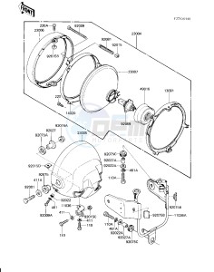 KZ 750 H [LTD] (H2-H4) [LTD] drawing HEADLIGHT -- KZ750-H4- -