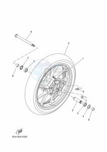 XSR700 MTM690-U (B9J3) drawing FRONT WHEEL