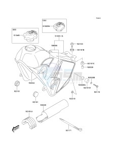 KLX 400 A [KLX400SR KLX400R] (A1-A2 A2 CAN ONLY) [KLX400SR KLX400R] drawing FUEL TANK-- KLX400-A1- -