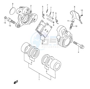 VL1500 (E2) drawing FRONT CALIPER (MODEL W)