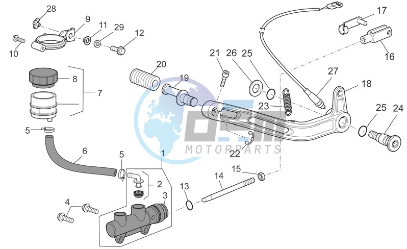 Rear master cylinder