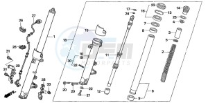 CB1300F1 CB1300SUPER FOUR drawing FRONT FORK