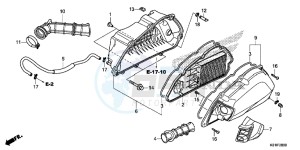 SH125DE SH125D UK - (E) drawing AIR CLEANER