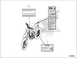 CRF450RH Europe Direct - (ED) drawing CAUTION LABEL