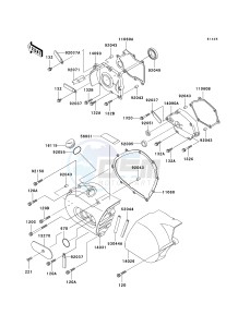 VN 800 B [VULCAN 800 CLASSIC] (B10) B10 drawing LEFT ENGINE COVER-- S- -