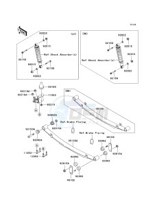 KAF 950 E [MULE 3010 TRANS4X4 DIESEL] (E8F) E8F drawing REAR SUSPENSION