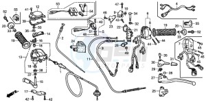 TRX250TM FOURTRAX drawing HANDLE LEVER/SWITCH/CABLE