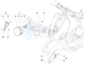 LX 150 4T 3V IE NOABS E3 (APAC) drawing Front headlamps - Turn signal lamps