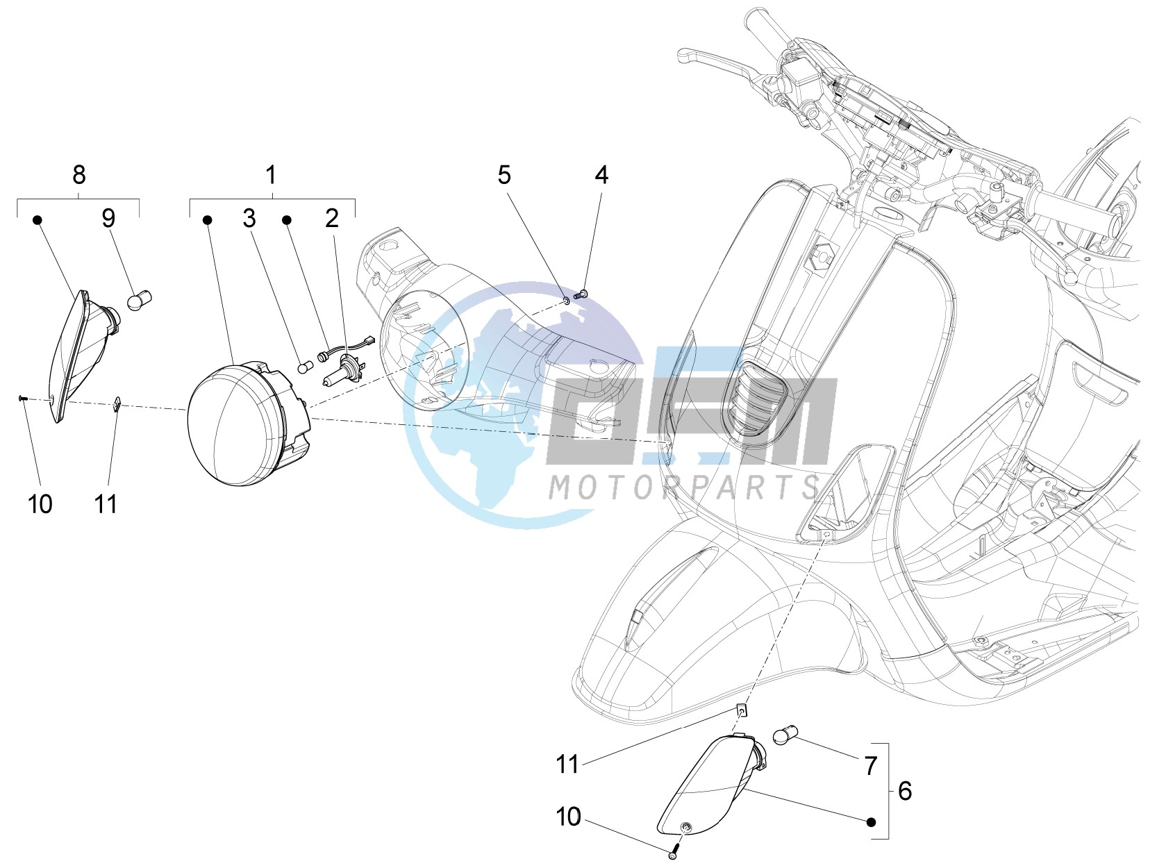 Front headlamps - Turn signal lamps