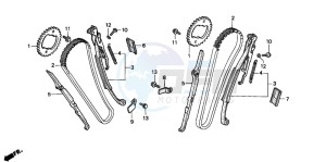 XL600V TRANSALP drawing CAM CHAIN/TENSIONER