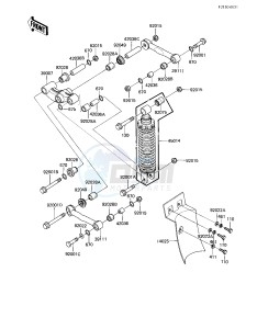 EX 305 B [GPZ 305] (B1) [GPZ 305] drawing REAR SUSPENSION_SHOCK ABSORBER