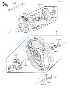 ZX 750 A [GPZ 750] (A3) [GPZ 750] drawing REAR WHEEL_HUB_CHAIN