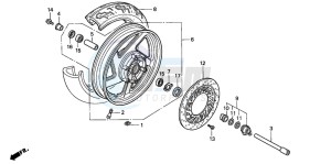 VF750C drawing FRONT WHEEL