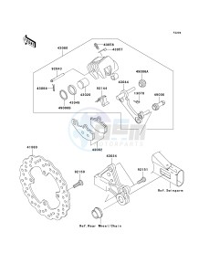 EX 650 A [NINJA 650R] (A6F-A8F) A7F drawing REAR BRAKE