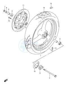 GS500 (E2) drawing FRONT WHEEL