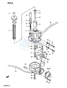 LT125 (E3) drawing CARBURETOR (MODEL D)