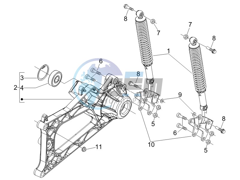 Rear suspension - Shock absorbers