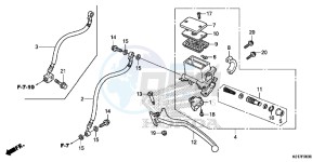 SH125AD SH125i UK - (E) drawing REAR BRAKE MASTER CYLINDER