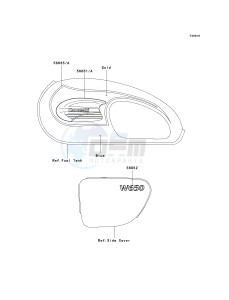 EJ 650 A [W650] (A2-A4 A4 CAN ONLY) W650 drawing DECALS-- BLUE_GOLD- --- EJ650-A4- -